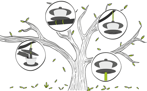 Comedero colgante para pájaros - Antracita