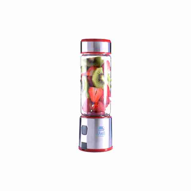 Licuadora portátil USB - vaso de vidrio 450ml - Davoli Spow Roja
