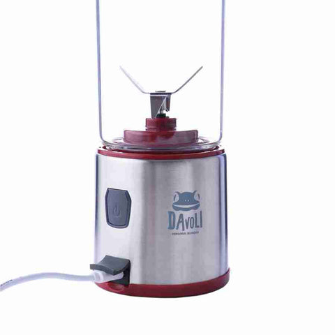 Licuadora portátil USB - vaso de vidrio 450ml - Davoli Spow Roja
