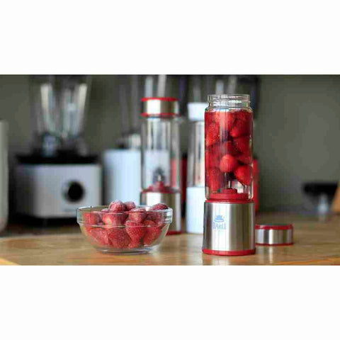 Licuadora portátil USB - vaso de vidrio 450ml - Davoli Spow Roja